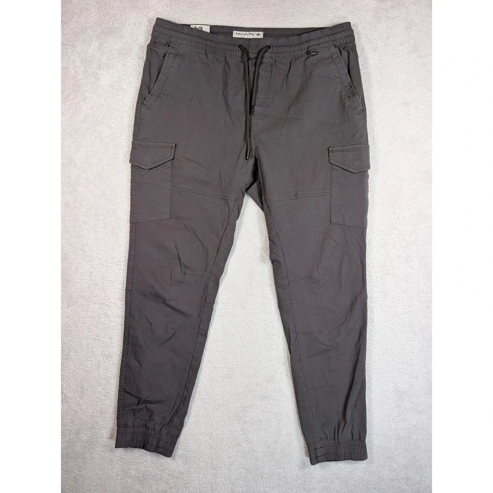 Projek Raw Mens XL Charcoal Gray Cargo Jogger Pants Tapered Stretch